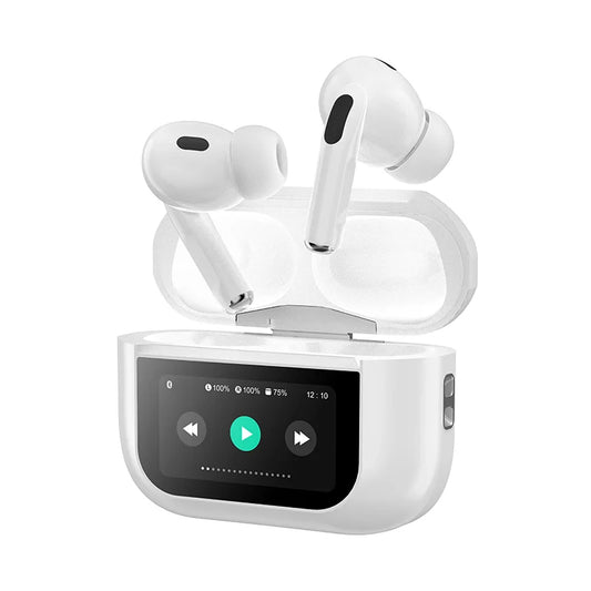A9 Touch Screen Earbuds (Black & White) with Protective Cover